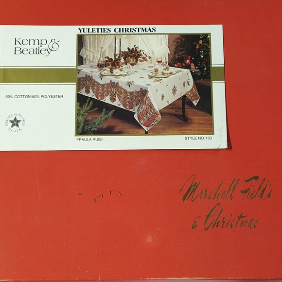 Kemp & Beatley Yuleties Christmas tablecloth Style no. 183 made in America - Picture 2 of 8